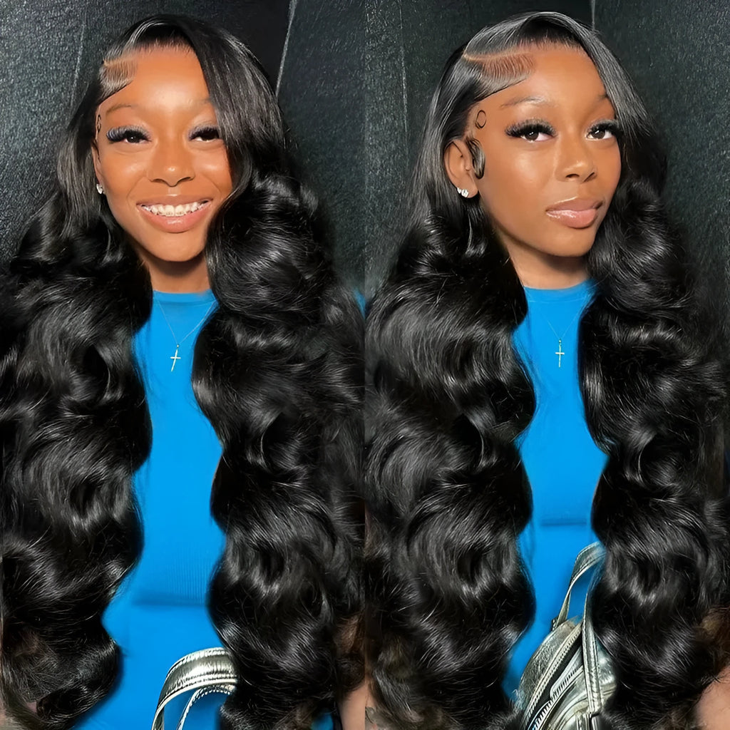 Black lace wig with big wave hairstyle made from high-temperature chemical fibre, shown on a mannequin head.