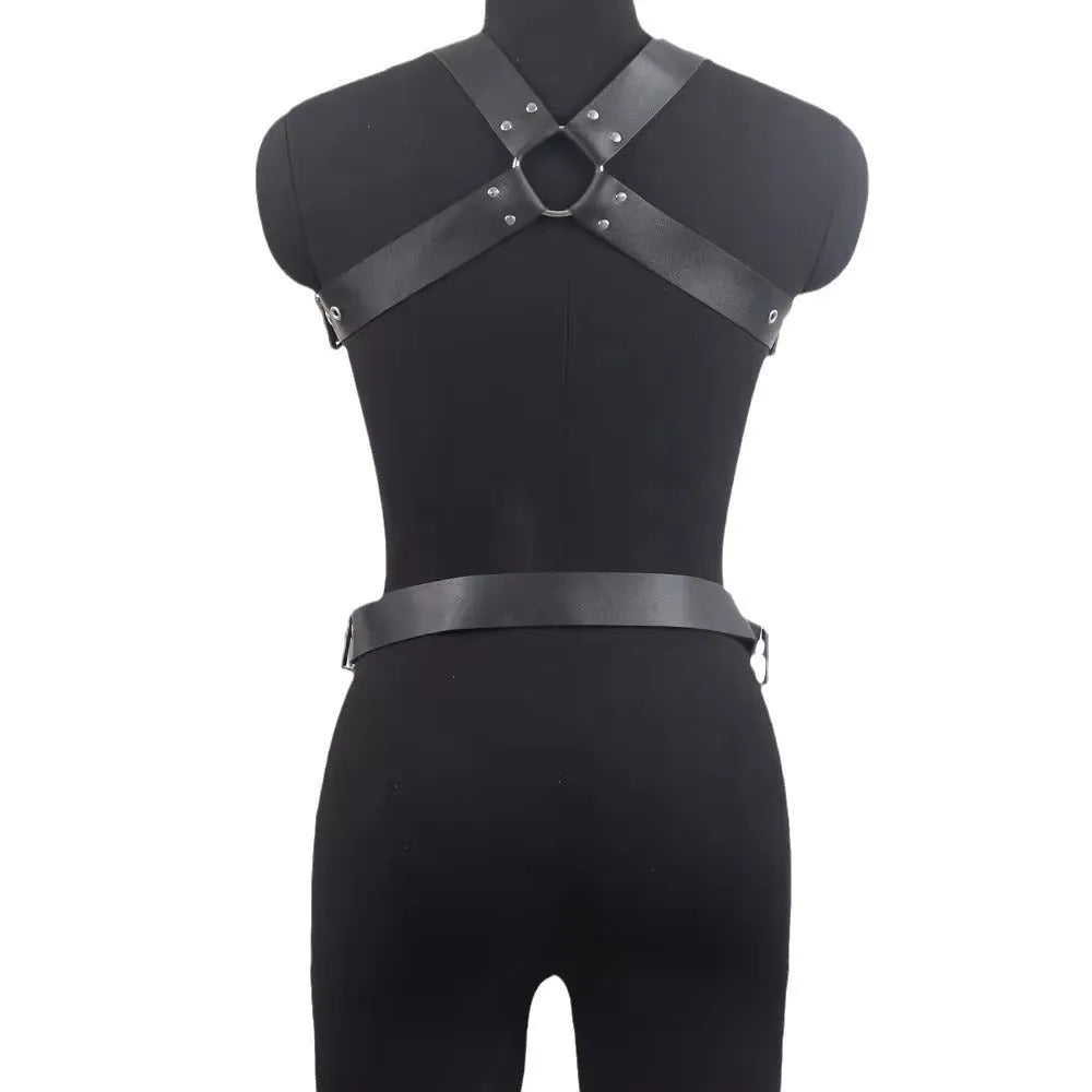 Black patent leather waist trainer corset with thin 2cm width and buckle closure