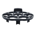 Black plastic egg holder with retainer design for kitchen storage, measuring 13.8cm by 12.6cm