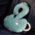 Large square cartoon animal cushion showing one of six design options, such as capybara, cat, dinosaur, rabbit, or toast.