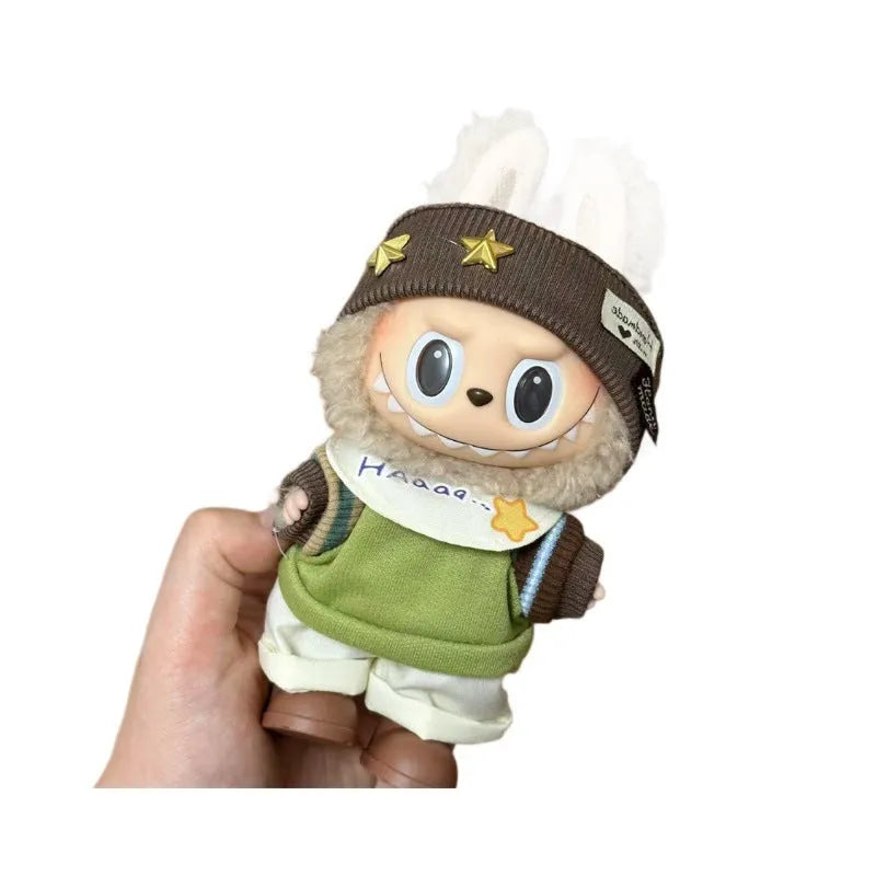 Plastic doll clothes costume for a 17cm vinyl action figure on a white background