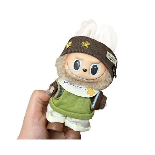 Plastic doll clothes costume for a 17cm vinyl action figure on a white background