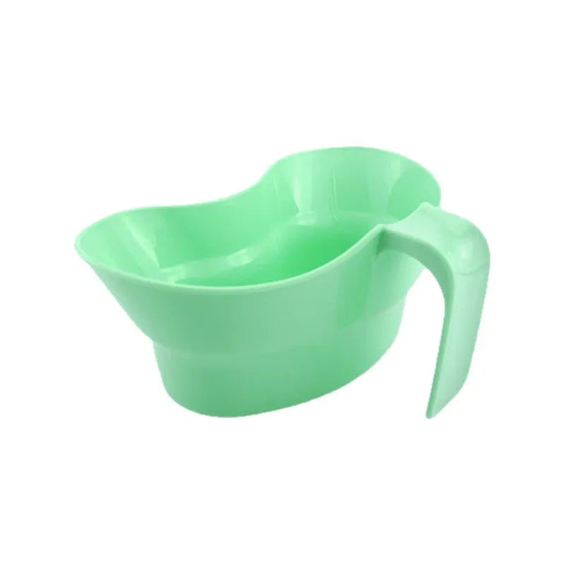 Green plastic mouthwash cup for bedridden patient nursing care