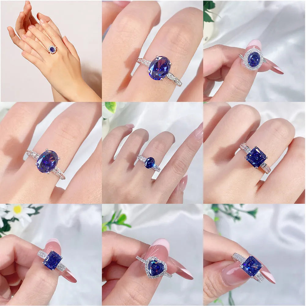 Heart-shaped sterling silver ring with ice flower cut zircon stone in tan sang colour on finger