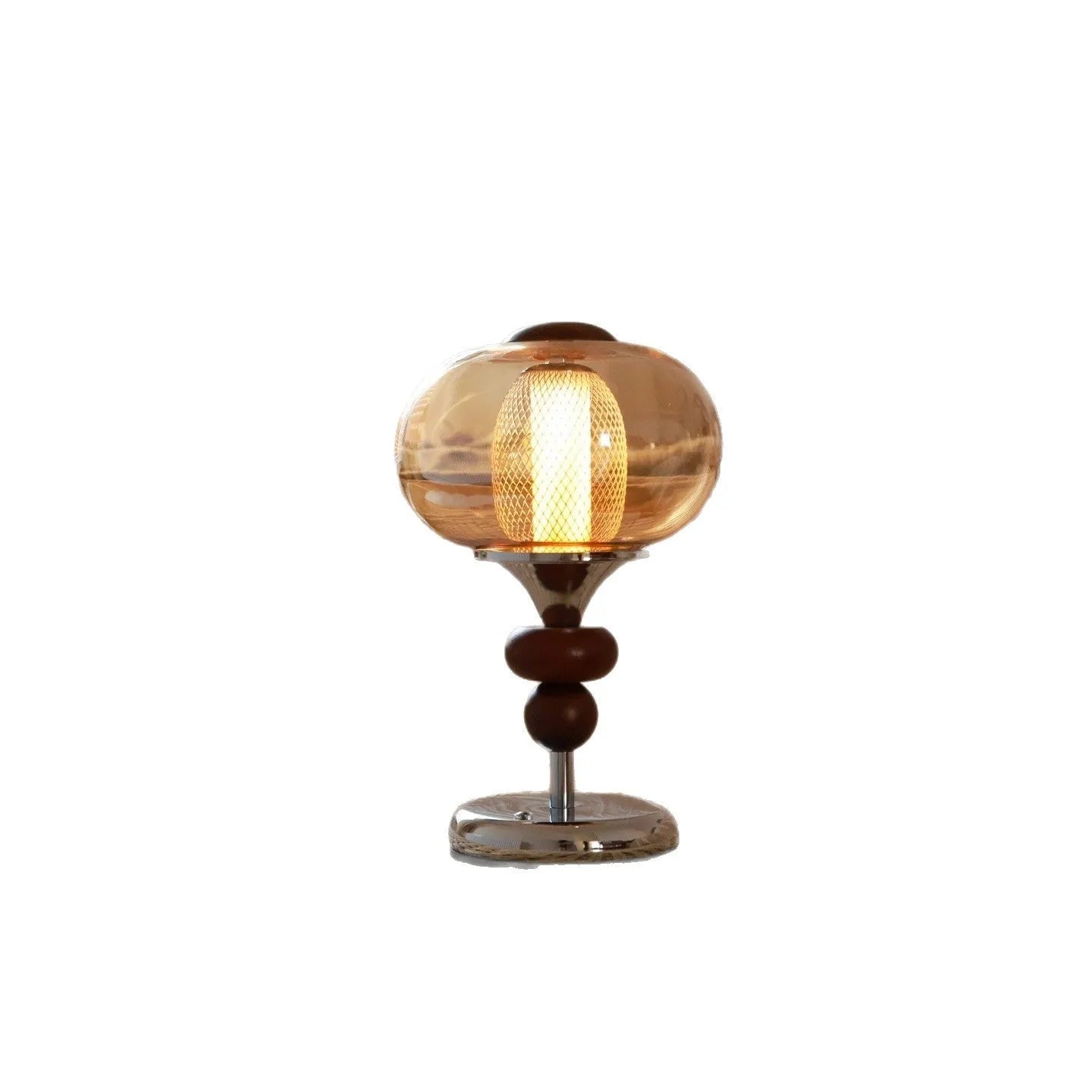 Zhonggu solid wood retro table lamp with USB charging port and touch control panel