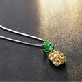 Korean geometric pineapple diamond necklace with silver and copper white gold plating