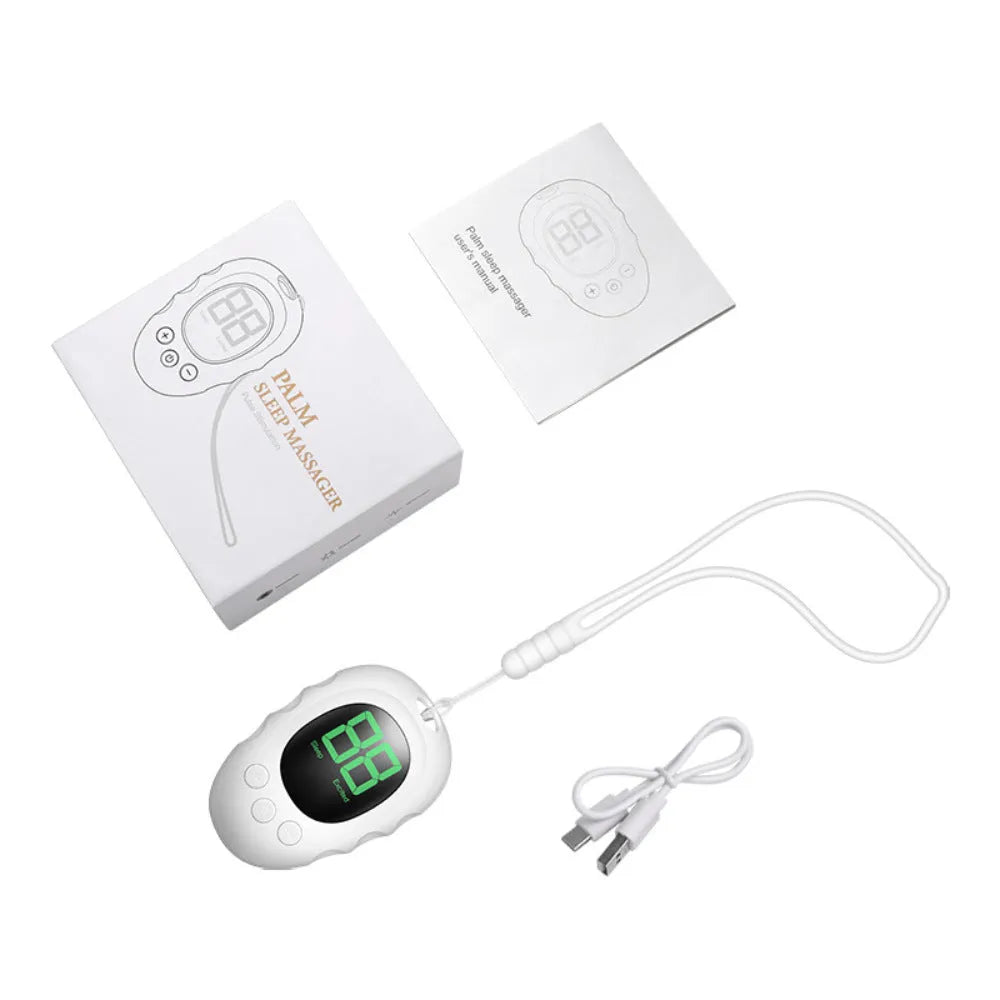Silicone sleep monitor hand grip device in white colour with charging cable
