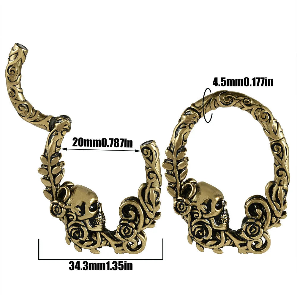 Stainless steel fashion earrings with shaped totem patterns in various electroplated colours