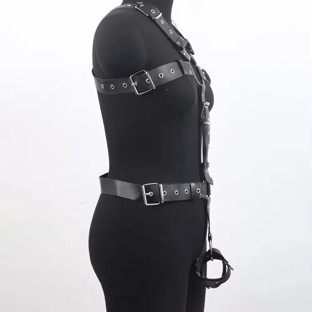 Black patent leather waist trainer corset with thin 2cm width and buckle closure
