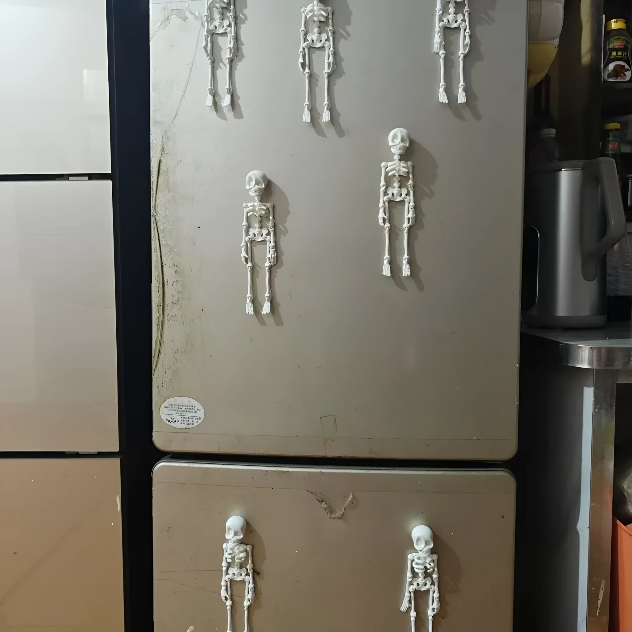 3D printed PLA skull refrigerator magnet decoration in multiple colours with 18cm height