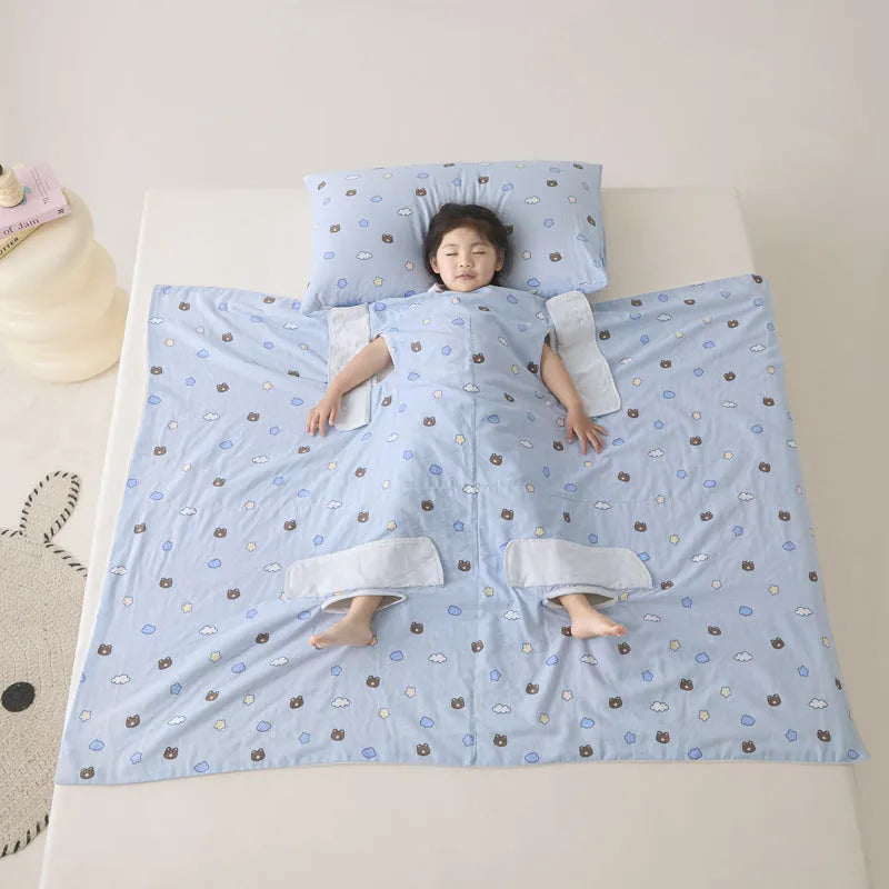 Anti-kick sleeping bag multifunctional blanket in various colours and sizes