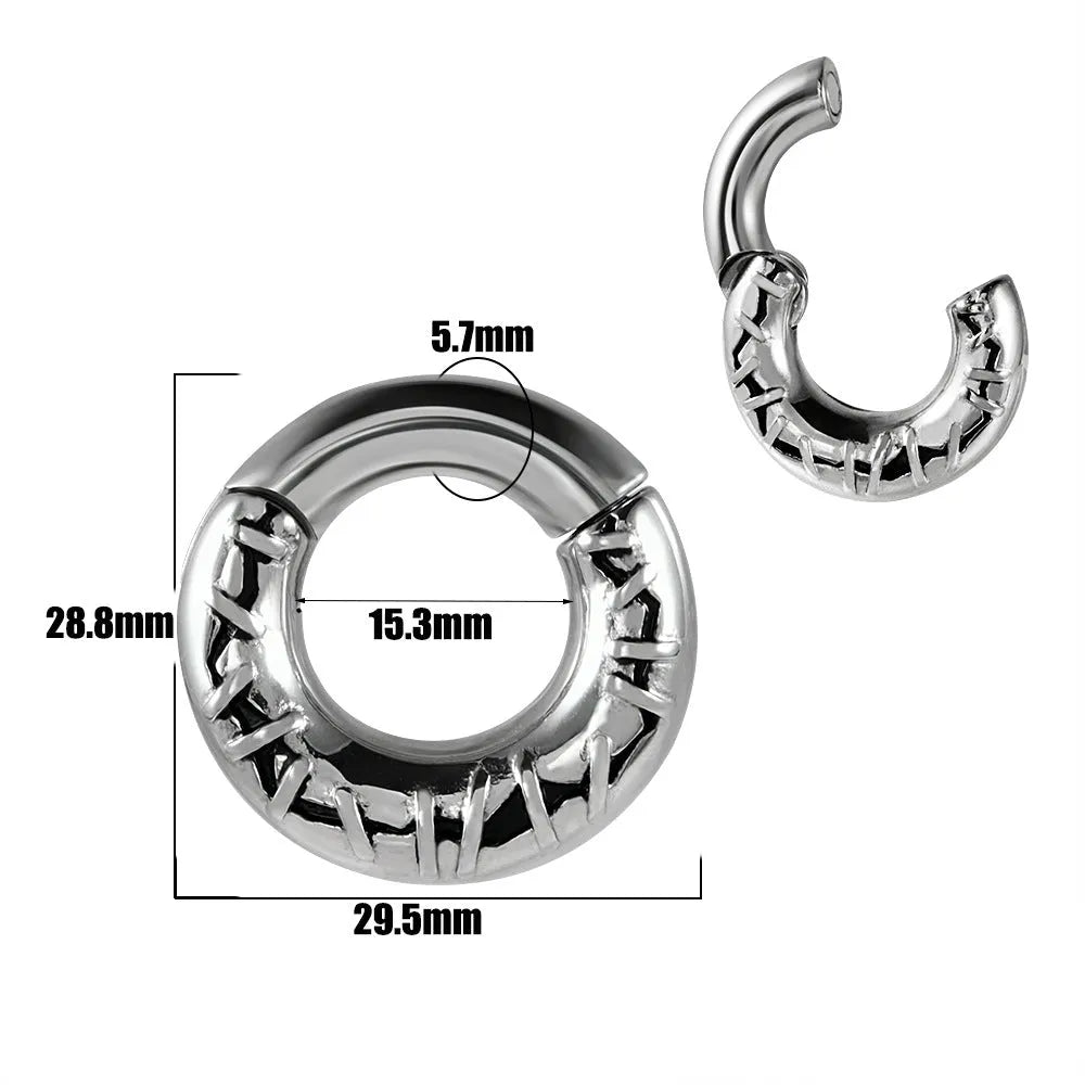 Stainless steel fashion earrings with shaped totem patterns in various electroplated colours