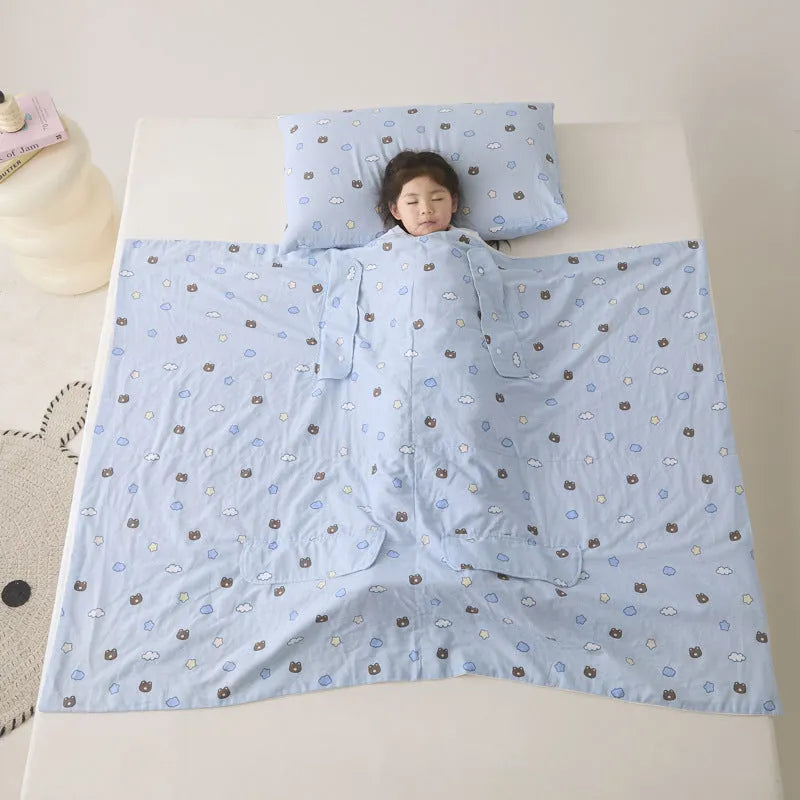 Anti-kick sleeping bag multifunctional blanket in various colours and sizes
