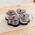Retro glass serving platter with heart-shaped lids in 2, 3, 4, and 5 grid configurations for snacks.