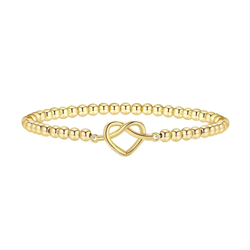 Stainless steel adjustable beaded bracelet with geometric round beads