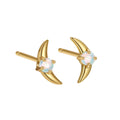 Women's geometric 925 silver earrings with electroplated gold or platinum finish and stone accents