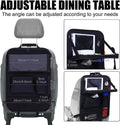 Black Oxford cloth car seat back storage bag hanging on vehicle seat
