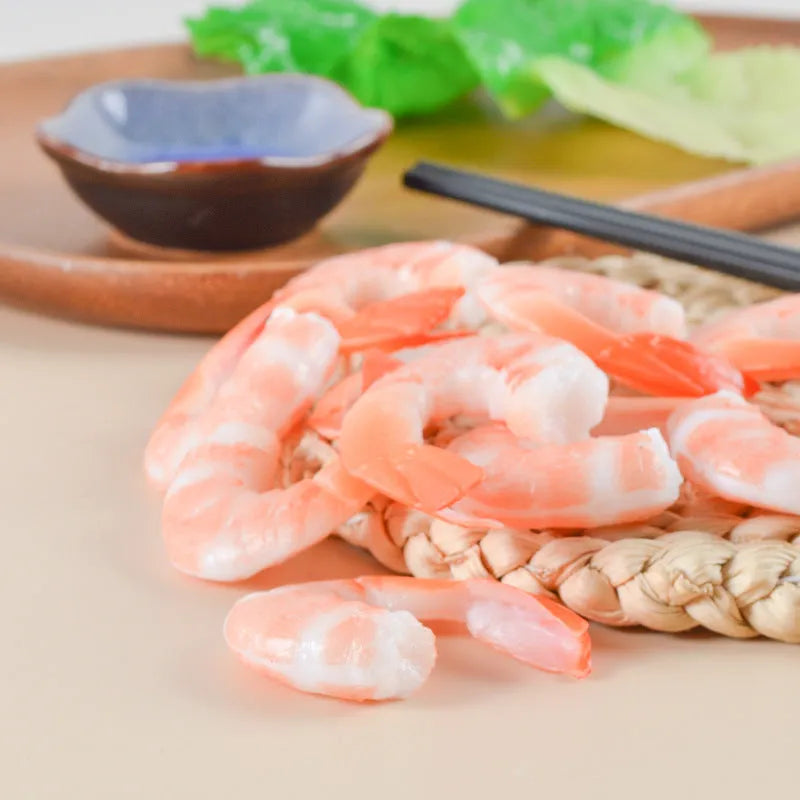 Simulation shrimp PVC keychain with door buckle fastener for bag charm use