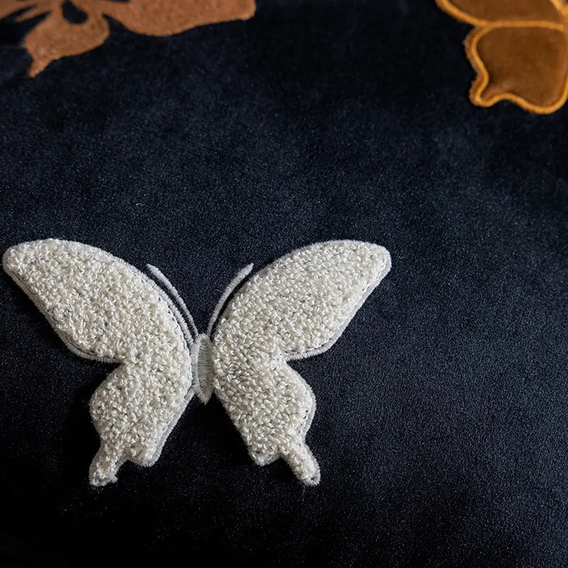 45x45cm square cushion pillow with embroidered butterfly pattern in Chinese style design