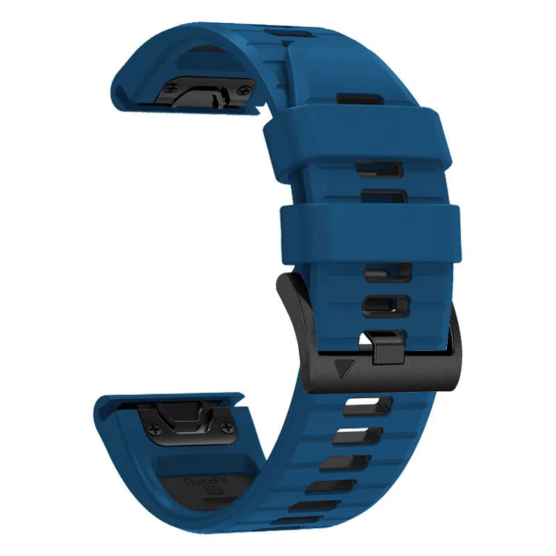 Two-tone quick release silicone watch strap for Garmin Fenix smartwatches in 22mm and 26mm widths