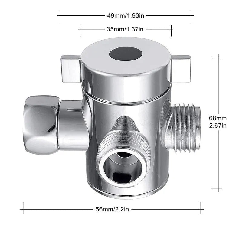 Copper shower water distributor with American bracket fitting