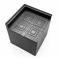 Black plastic bed foot mat set for furniture height increase in four piece pack