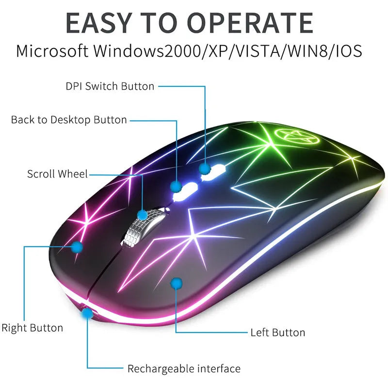 Dual-mode wireless Bluetooth mouse in star black colour with metal scrolling wheel and USB charging cable.