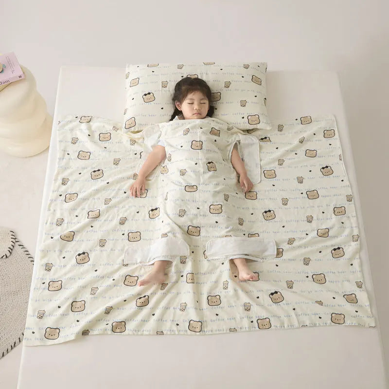 Anti-kick sleeping bag multifunctional blanket in various colours and sizes