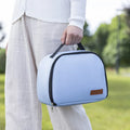 Insulated lunch bag with textured cloth construction in five colour options