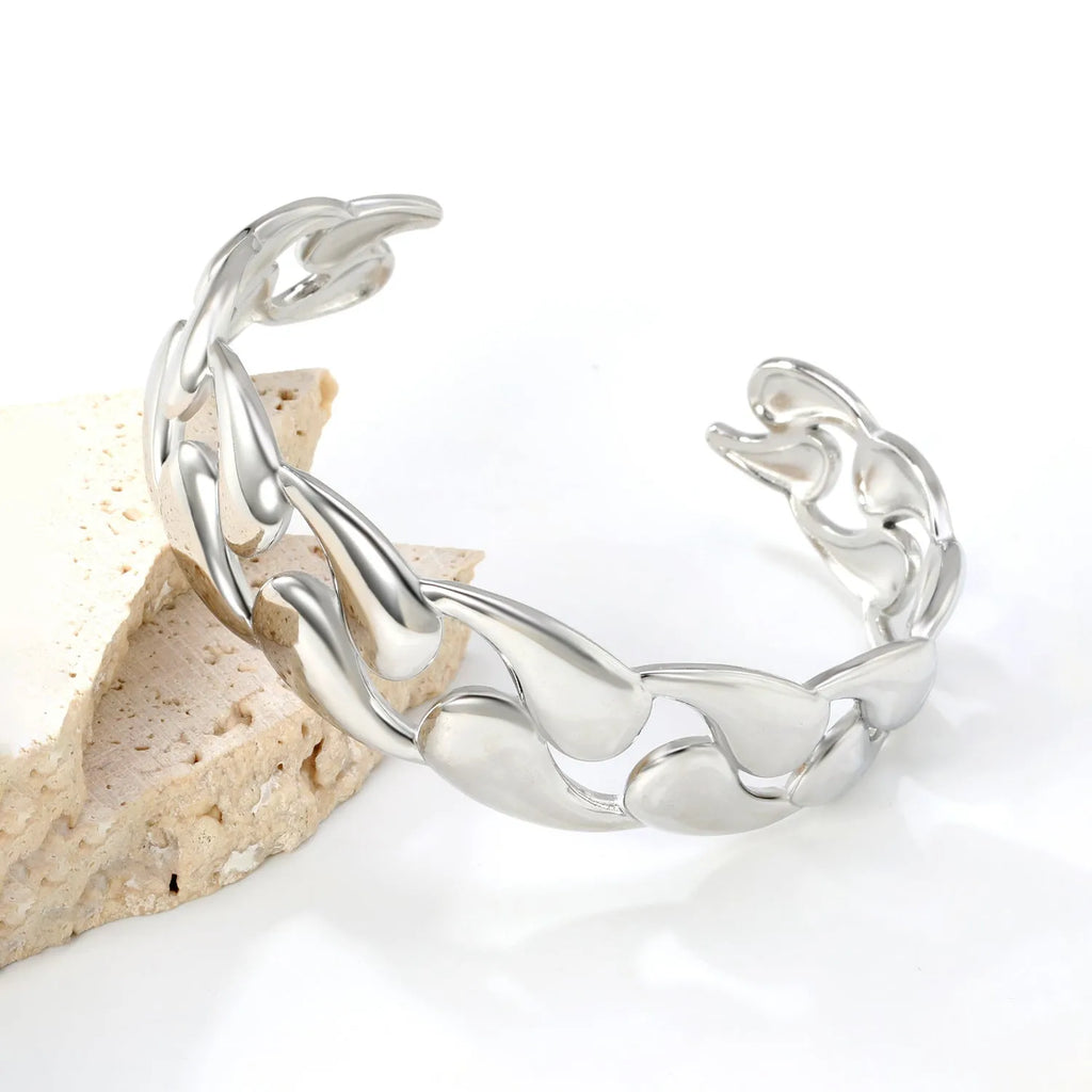 Stainless steel unisex bracelet in silver, gold and rose gold colours with alloy clasp