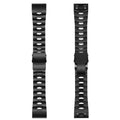 Garmin Fenix compatible replacement watch strap in silver, black, and titanium colours showing 22mm and 26mm widths.
