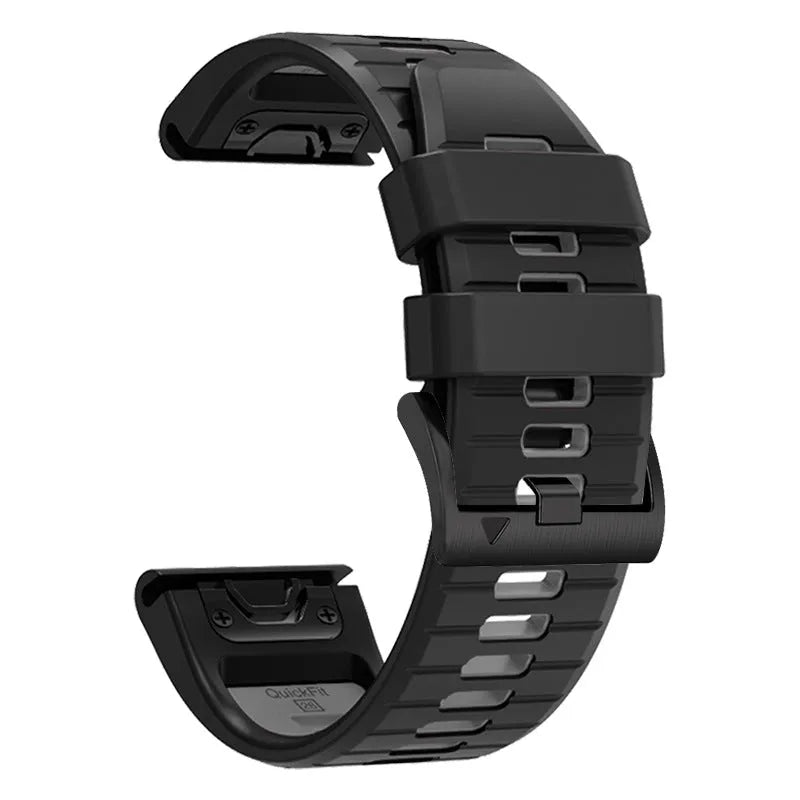 Two-tone quick release silicone watch strap for Garmin Fenix smartwatches in 22mm and 26mm widths