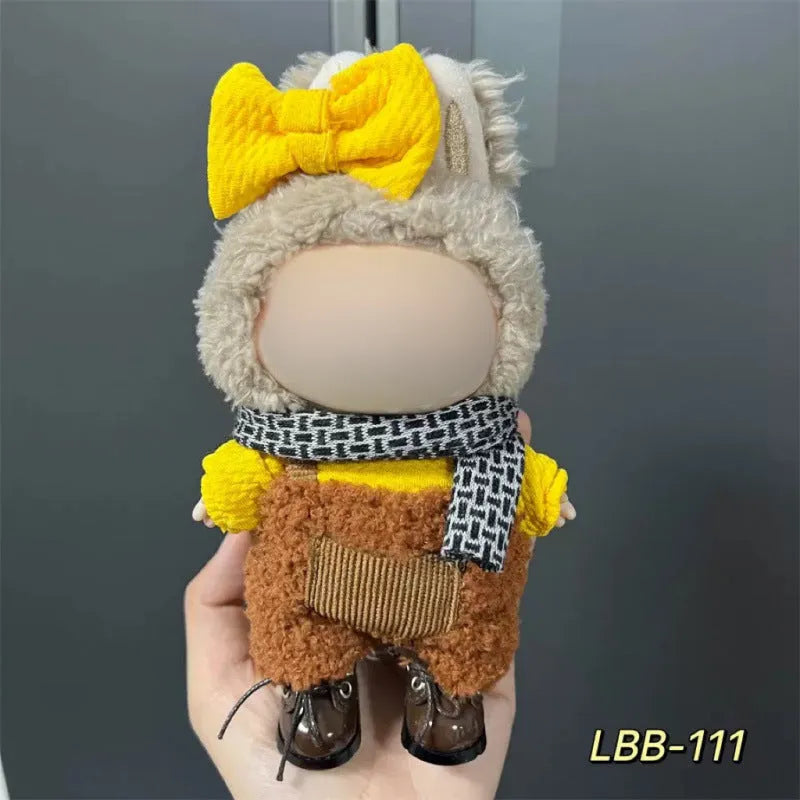 Plastic doll clothes costume for a 17cm vinyl action figure on a white background