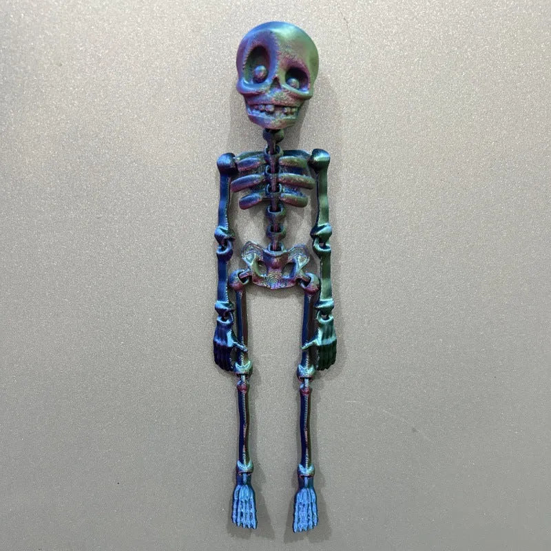 3D printed PLA skull refrigerator magnet decoration in multiple colours with 18cm height