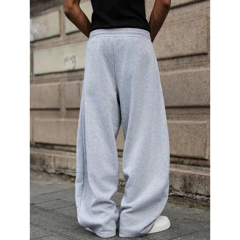 Men's straight high waist casual pants in bamboo fibre fabric, shown in cropped length