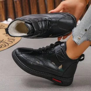 Women's black cotton velvet slippers with a hollow-out design and a non-slip rubber sole