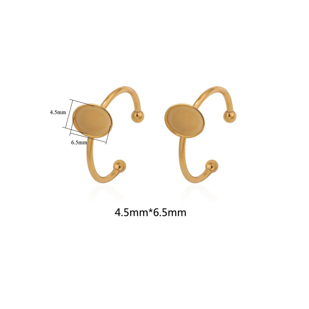 Golden stainless steel ring setting with totem pattern in multiple shape options