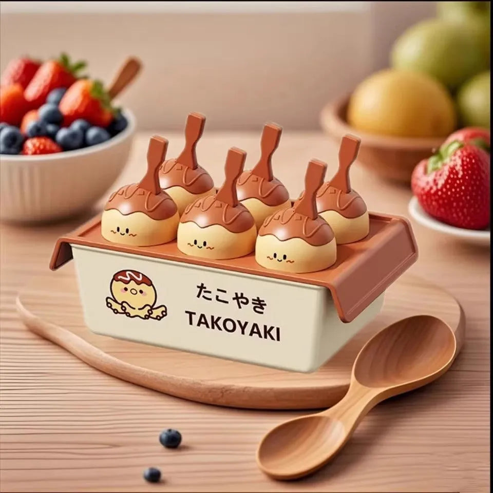 Plastic octopus balls ice cream mould for making Takoyaki-shaped frozen desserts at home