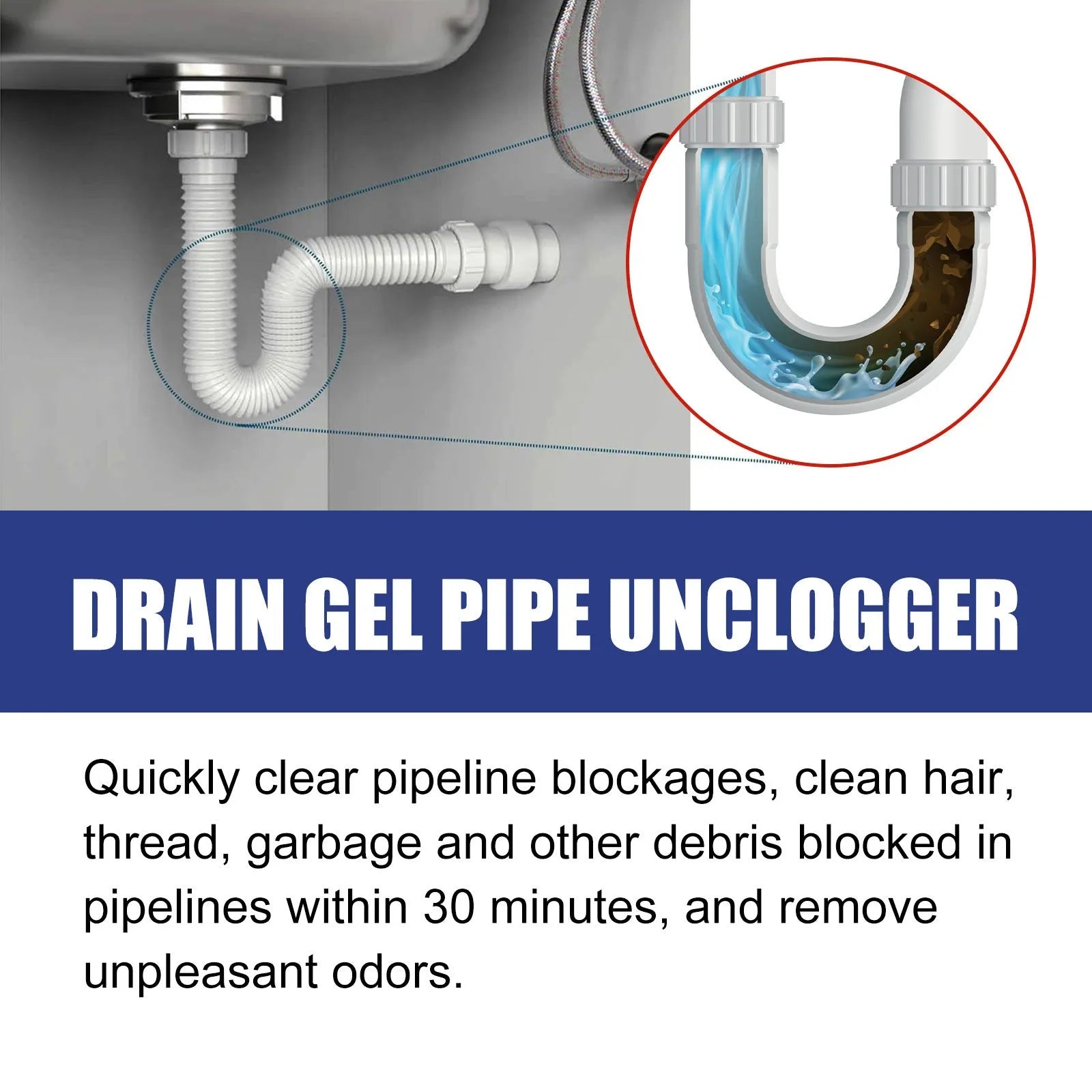 100g pipe dredge agent powder in 11 x 4.3 x 4.3 cm container for sewer and toilet cleaning