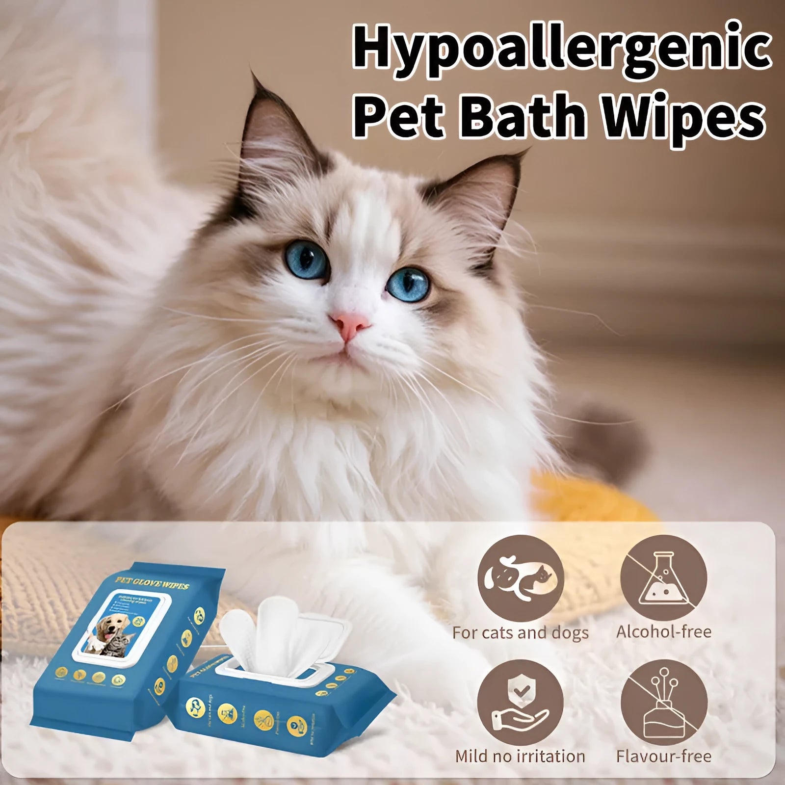 Pack of disposable pet gloves for cat bath cleaning and grooming supplies