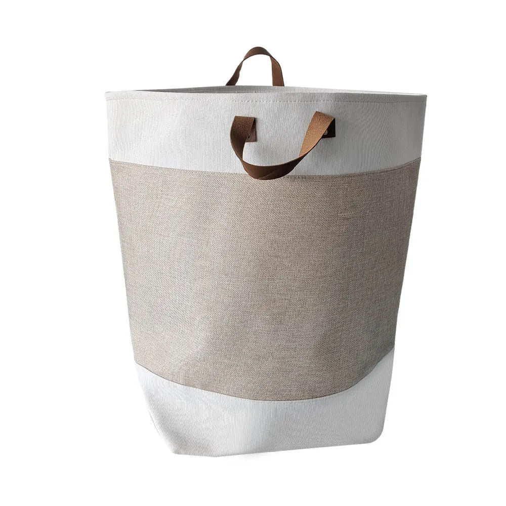 Fabric storage box with drawstring closure measuring 35x35x55cm in colourful bear pattern