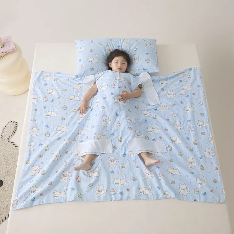 Anti-kick sleeping bag multifunctional blanket in various colours and sizes