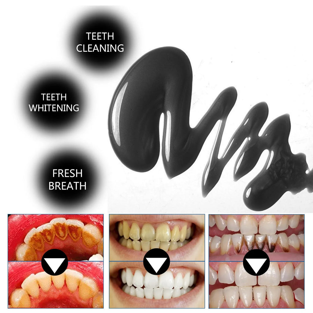 Bamboo charcoal bright white toothpaste in 30ml tube for stain removal and teeth whitening