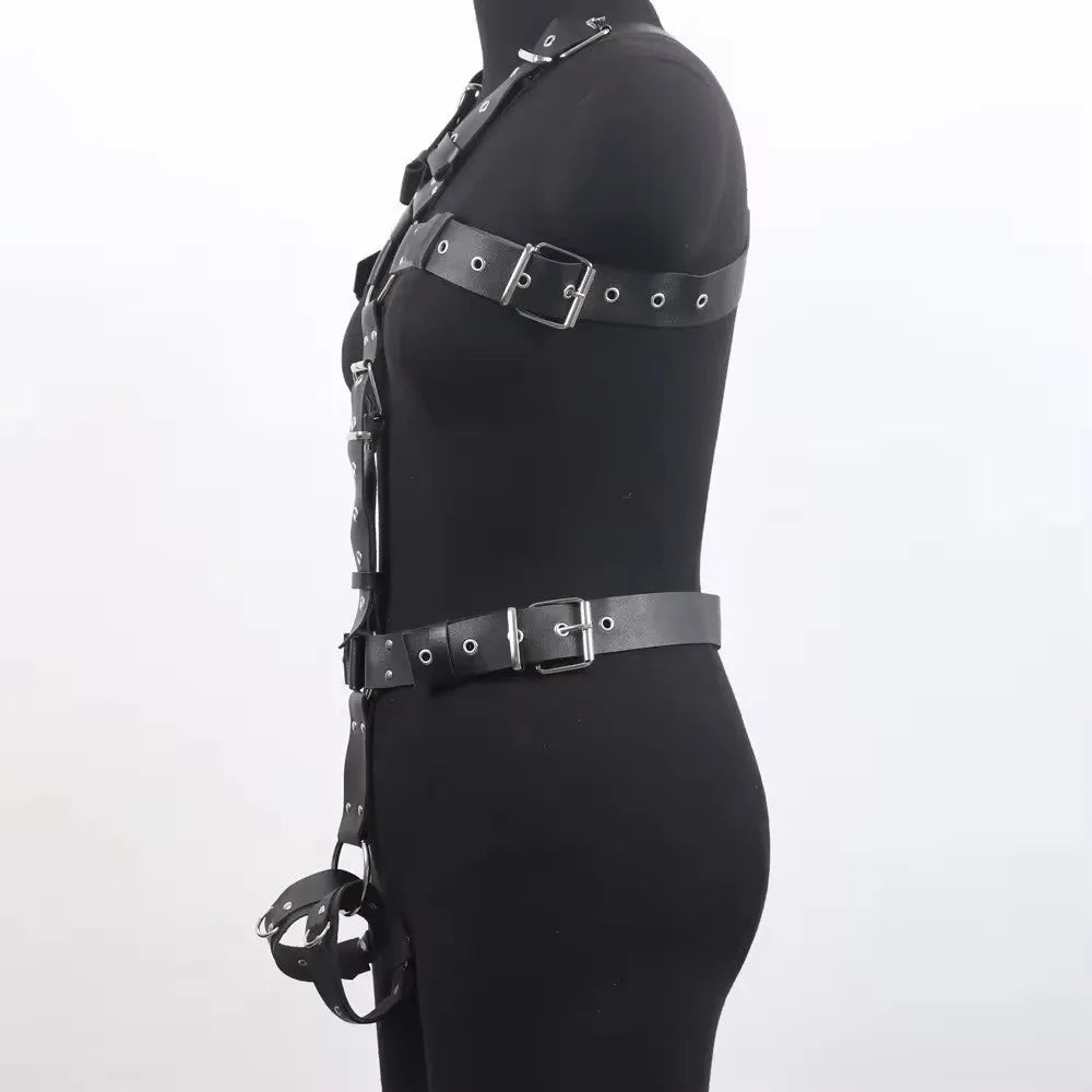 Black patent leather waist trainer corset with thin 2cm width and buckle closure