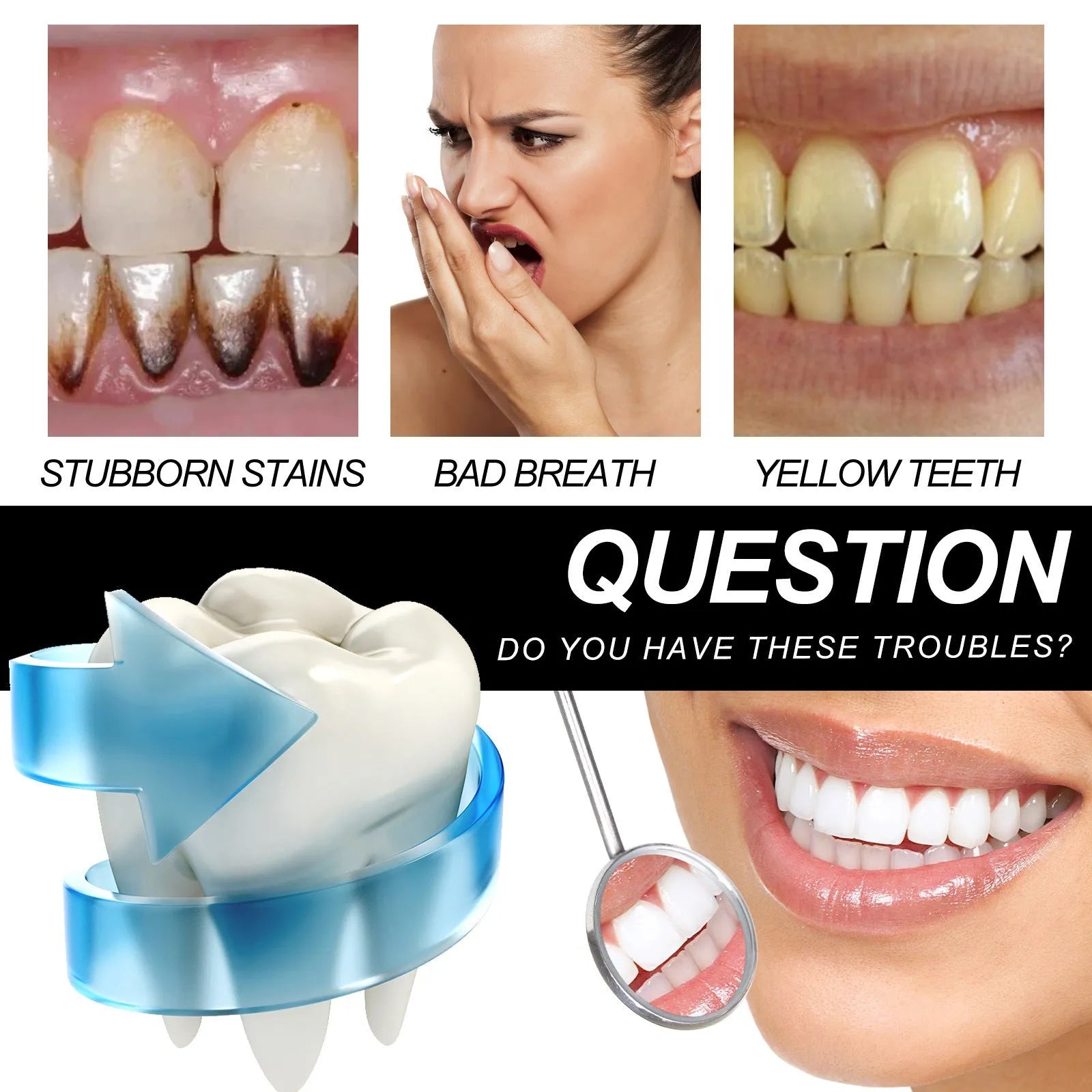 Bamboo charcoal bright white toothpaste in 30ml tube for stain removal and teeth whitening