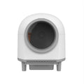 White automatic enclosed cat litter box with ABS plastic construction