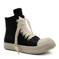 High-top leather sneakers with side zipper in genuine cowhide leather available in multiple colours