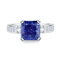 Heart-shaped sterling silver ring with ice flower cut zircon stone in tan sang colour on finger