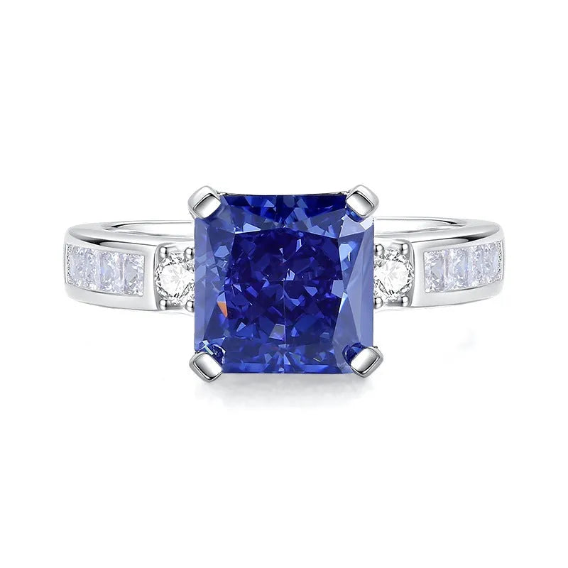Heart-shaped sterling silver ring with ice flower cut zircon stone in tan sang colour on finger