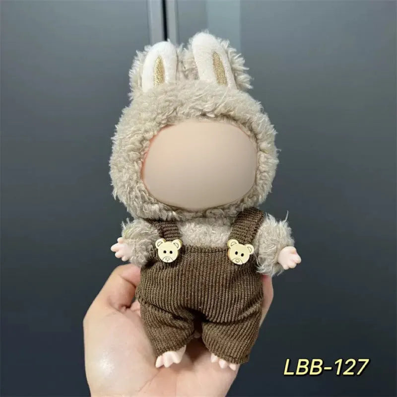 Plastic doll clothes costume for a 17cm vinyl action figure on a white background